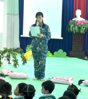 Trường mầm non Lộc Thọ tổ chức cho các bé Khối Nhà trẻ và Mẫu giáo 3-4 tuổi giao lưu với chủ đề “Cháu yêu chú bộ đội”